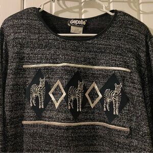 Vintage GEPETTO zebra sweater-large like new